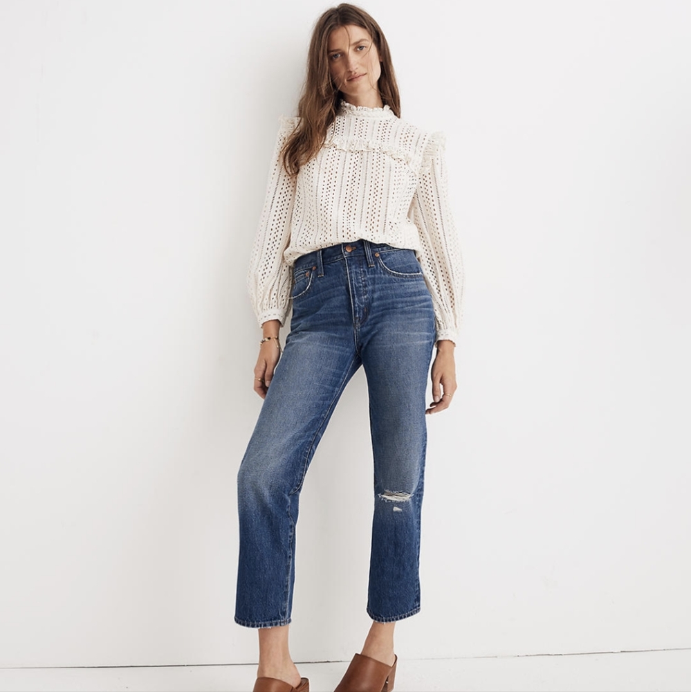 Madewell Classic Straight in Jade wash